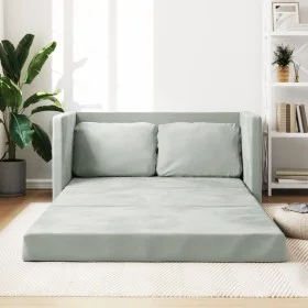 Floor sofa bed 2 in 1 light gray velvet 122x204x55 cm by , Sofas - Ref: Foro24-353957, Price: 215,28 €, Discount: %