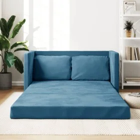Bodenschlafsofa 2 in 1 blauer Samt 122x204x55 cm von , Sofas - Ref: Foro24-353962, Preis: 224,33 €, Rabatt: %