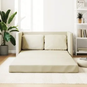 Floor sofa bed 2 in 1 cream synthetic leather 112x174x55 cm by , Sofas - Ref: Foro24-353974, Price: 221,73 €, Discount: %