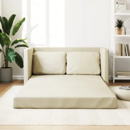 Floor sofa bed 2 in 1 cream synthetic leather 112x174x55 cm by , Sofas - Ref: Foro24-353974, Price: 221,73 €, Discount: %