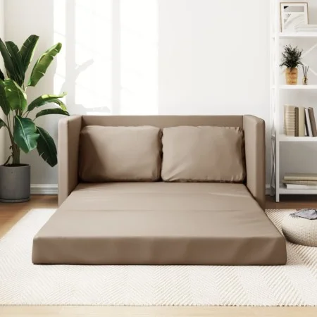Floor sofa bed 2 in 1 cappuccino synthetic leather 112x174x55 cm by , Sofas - Ref: Foro24-353976, Price: 208,48 €, Discount: %