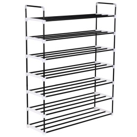 Shoe rack with 7 metal and black plastic shelves by vidaXL, Shoe racks and shoe organizers - Ref: Foro24-245627, Price: 33,61...