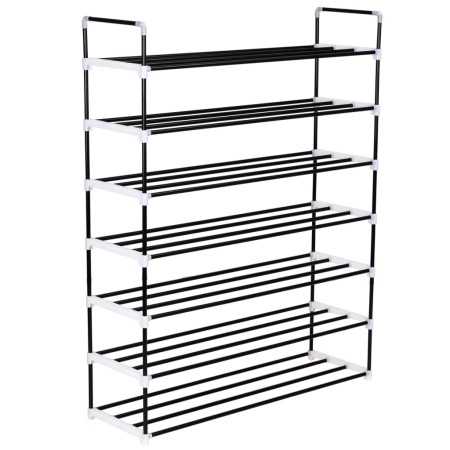 Shoe rack with 7 metal and black plastic shelves by vidaXL, Shoe racks and shoe organizers - Ref: Foro24-245627, Price: 33,61...