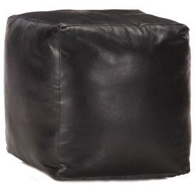 Puf negro 40x40x40 cm cuero genuino de cabra by , Ottomans - Ref: Foro24-248128, Price: 135,18 €, Discount: %
