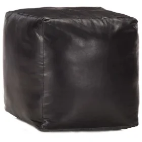 Puf negro 40x40x40 cm cuero genuino de cabra by , Ottomans - Ref: Foro24-248128, Price: 134,70 €, Discount: %