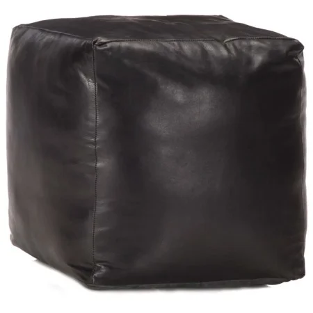 Puf negro 40x40x40 cm cuero genuino de cabra by , Ottomans - Ref: Foro24-248128, Price: 134,70 €, Discount: %