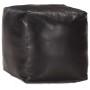 Puf negro 40x40x40 cm cuero genuino de cabra by , Ottomans - Ref: Foro24-248128, Price: 138,04 €, Discount: %