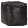 Puf negro 40x40x40 cm cuero genuino de cabra by , Ottomans - Ref: Foro24-248128, Price: 134,70 €, Discount: %