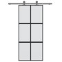 Schiebetür aus gehärtetem Glas und schwarzem Aluminium 90x205 cm von , Türen für zu Hause - Ref: Foro24-155208, Preis: 203,01...