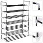 Shoe rack with 7 metal and black plastic shelves by vidaXL, Shoe racks and shoe organizers - Ref: Foro24-245627, Price: 33,61...