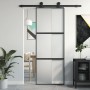 Schiebetür aus gehärtetem Glas und schwarzem Aluminium, 76 x 205 cm von , Türen für zu Hause - Ref: Foro24-155198, Preis: 176...