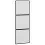 Puerta corredera vidrio templado y aluminio negra 76x205 cm de , Puertas para el hogar - Ref: Foro24-155198, Precio: 170,56 €...