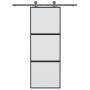 Puerta corredera vidrio templado y aluminio negra 76x205 cm de , Puertas para el hogar - Ref: Foro24-155198, Precio: 170,56 €...