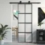 Schiebetür aus gehärtetem Glas und schwarzem Aluminium 76x205 cm von , Türen für zu Hause - Ref: Foro24-155222, Preis: 177,35...