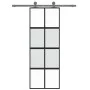 Schiebetür aus gehärtetem Glas und schwarzem Aluminium 76x205 cm von , Türen für zu Hause - Ref: Foro24-155222, Preis: 177,35...