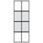 Puerta corredera vidrio templado y aluminio negra 76x205 cm