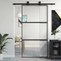 Sliding door made of tempered glass and black aluminum 102.5x205 cm by , Doors for the home - Ref: Foro24-155203, Price: 206,...