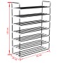 Shoe rack with 7 metal and black plastic shelves by vidaXL, Shoe racks and shoe organizers - Ref: Foro24-245627, Price: 33,61...