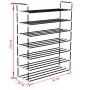 Shoe rack with 7 metal and black plastic shelves by vidaXL, Shoe racks and shoe organizers - Ref: Foro24-245627, Price: 33,17...