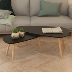 Set de mesas de centro 2 unidades madera maciza de pino negro de vidaXL, Mesas de centro - Ref: Foro24-244732, Precio: 85,41 ...