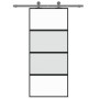 Schiebetür aus gehärtetem Glas und schwarzem Aluminium 90x205 cm von , Türen für zu Hause - Ref: Foro24-155220, Preis: 201,03...