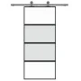 Sliding door made of black tempered glass and aluminum, 90x205 cm. by , Doors for the home - Ref: Foro24-155220, Price: 197,7...