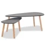 Satz Couchtische, 2 Einheiten, aus massivem schwarzem Kiefernholz von vidaXL, Couchtisch - Ref: Foro24-244732, Preis: 94,20 €...