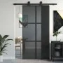 Puerta corredera vidrio templado y aluminio negra 102,5x205 cm de , Puertas para el hogar - Ref: Foro24-155215, Precio: 238,5...