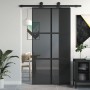 Schiebetür aus gehärtetem Glas und schwarzem Aluminium 102,5x205 cm von , Türen für zu Hause - Ref: Foro24-155215, Preis: 262...