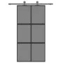 Puerta corredera vidrio templado y aluminio negra 102,5x205 cm de , Puertas para el hogar - Ref: Foro24-155215, Precio: 238,5...