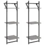 Estantes pared 3 niveles barras 2 uds gris Sonoma 30x25x100 cm de , Estantes y estanterías - Ref: Foro24-836261, Precio: 27,8...