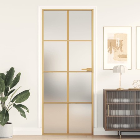 Goldene Innentür aus gehärtetem Glas und Aluminium 83x201,5cm von , Türen für zu Hause - Ref: Foro24-155145, Preis: 204,79 €,...