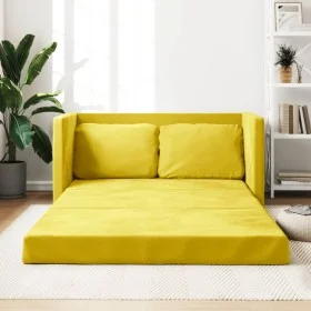 Floor sofa bed 2 in 1 dark yellow velvet 122x204x55 cm by , Sofas - Ref: Foro24-353963, Price: 239,69 €, Discount: %