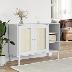 SENJA Sideboard Rattanoptik weißes Kiefernholz 112x40x80 cm von , Sideboards - Ref: Foro24-358029, Preis: 122,96 €, Rabatt: %