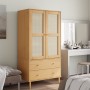 SENJA Schrank in Rattan-Kiefernholz-Optik braun 90x55x175 cm von , Kleiderschränke - Ref: Foro24-358034, Preis: 349,81 €, Rab...