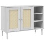SENJA Sideboard Rattanoptik weißes Kiefernholz 112x40x80 cm von , Sideboards - Ref: Foro24-358029, Preis: 124,46 €, Rabatt: %