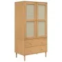 SENJA wardrobe with rattan look, made of brown pine wood, 90x55x175 cm. by , Wardrobes - Ref: Foro24-358034, Price: 349,81 €,...