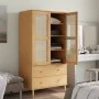 SENJA wardrobe with rattan look, made of brown pine wood, 90x55x175 cm. by , Wardrobes - Ref: Foro24-358034, Price: 349,81 €,...
