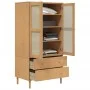 SENJA wardrobe with rattan look, made of brown pine wood, 90x55x175 cm. by , Wardrobes - Ref: Foro24-358034, Price: 349,81 €,...