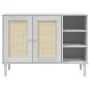 SENJA sideboard in white pine wood rattan look 112x40x80 cm by , Sideboards - Ref: Foro24-358029, Price: 122,96 €, Discount: %