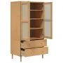 SENJA wardrobe with rattan look, made of brown pine wood, 90x55x175 cm. by , Wardrobes - Ref: Foro24-358034, Price: 349,81 €,...