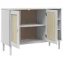SENJA sideboard in white pine wood rattan look 112x40x80 cm by , Sideboards - Ref: Foro24-358029, Price: 122,96 €, Discount: %