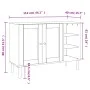 SENJA sideboard in white pine wood rattan look 112x40x80 cm by , Sideboards - Ref: Foro24-358029, Price: 122,96 €, Discount: %