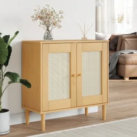 SENJA Sideboard Rattanoptik braunes Kiefernholz 80x35x80 cm von , Sideboards - Ref: Foro24-358031, Preis: 83,53 €, Rabatt: %