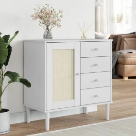SENJA Sideboard Rattanoptik weißes Kiefernholz 80x40x80 cm von , Sideboards - Ref: Foro24-358038, Preis: 102,93 €, Rabatt: %