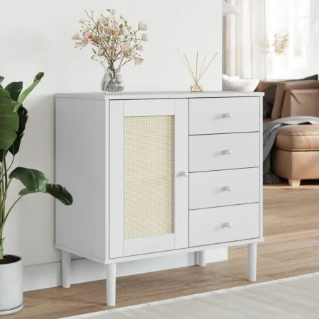 SENJA Sideboard Rattanoptik weißes Kiefernholz 80x40x80 cm von , Sideboards - Ref: Foro24-358038, Preis: 102,93 €, Rabatt: %
