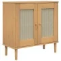 SENJA Sideboard Rattanoptik braunes Kiefernholz 80x35x80 cm von , Sideboards - Ref: Foro24-358031, Preis: 83,51 €, Rabatt: %