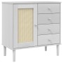 SENJA sideboard rattan look white pine wood 80x40x80 cm by , Sideboards - Ref: Foro24-358038, Price: 104,08 €, Discount: %