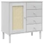 SENJA sideboard rattan look white pine wood 80x40x80 cm by , Sideboards - Ref: Foro24-358038, Price: 102,93 €, Discount: %