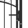Puerta de jardín con arco superior acero negro 100x150 cm